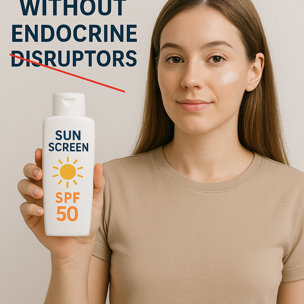 chica elegante sin Protector solar sin disruptores endocrinos