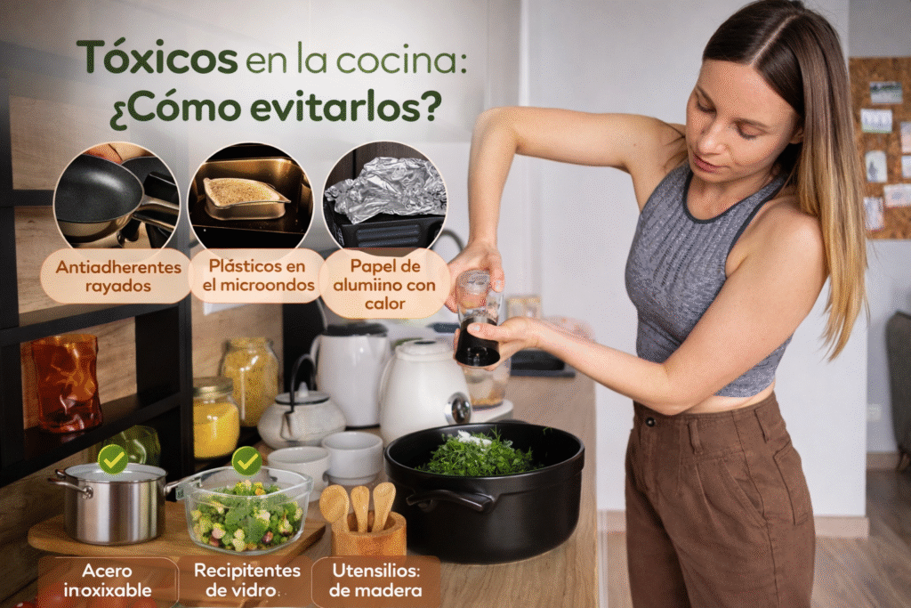 Cómo empezar una cocina sin tóxicos (sin obsesionarse) 1 Otra mujer diferente en una cocina sin tóxicos