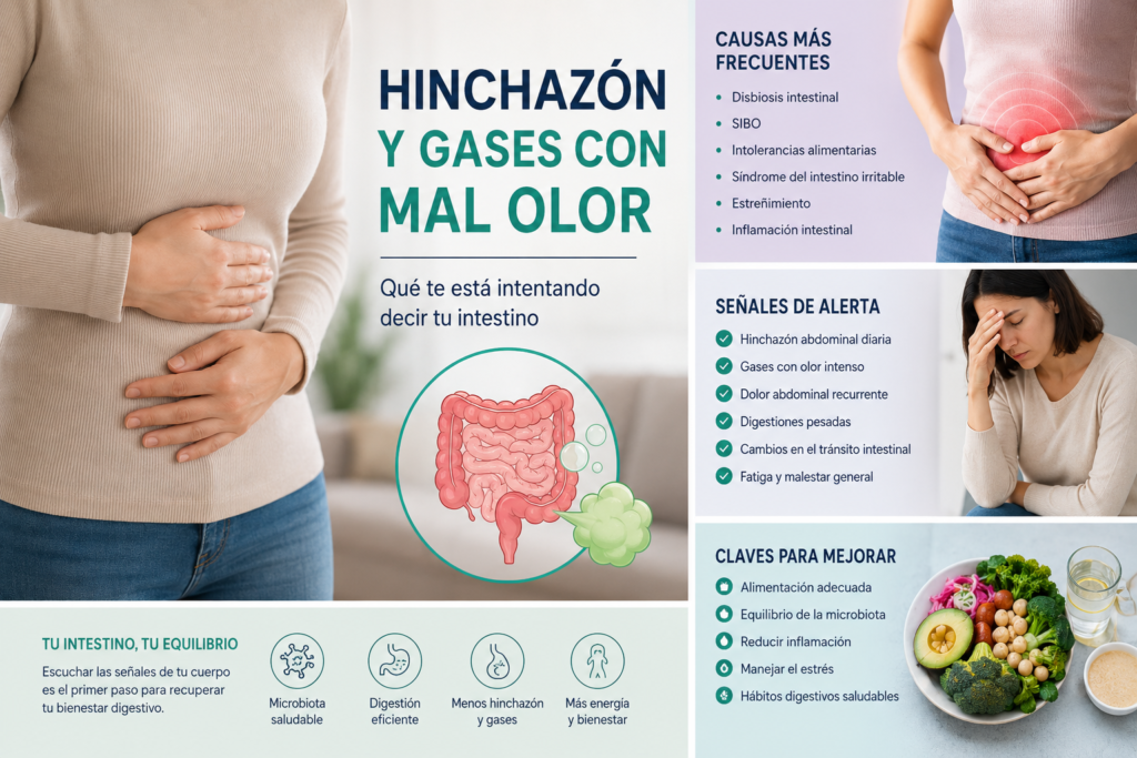 descubre la hinchazón y gases con mal olor